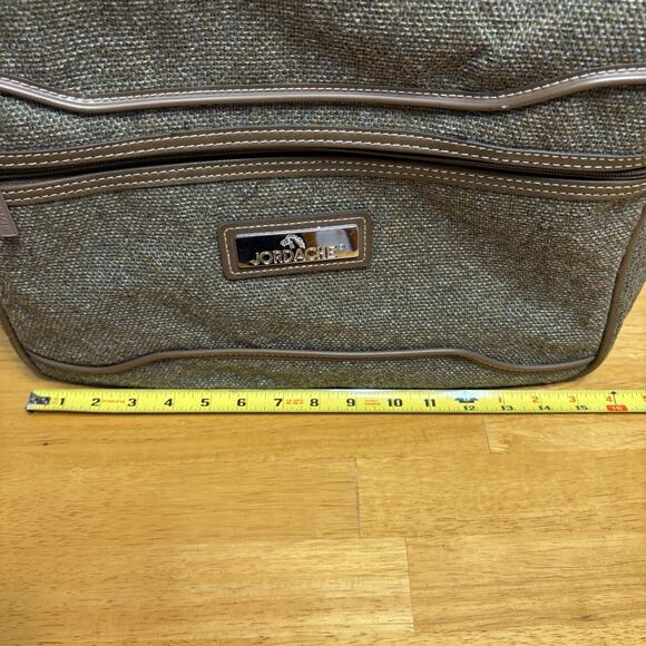 Jordache Tweed Carry On Overnight Bag Tote Luggage Weekender 15.5x11.5x6 Vintage - Picture 4 of 12